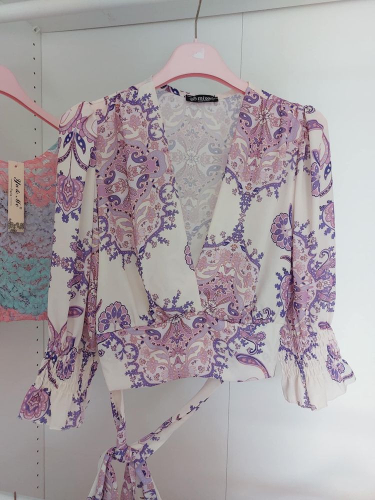 Zestaw!6x bluzka crop top Zara Guess S-36 kolorowy we wzory
