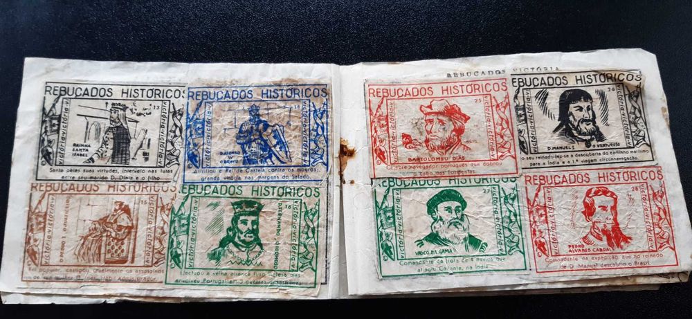 Caderneta antiga - Rebuçados Históricos Victória c/ 68 cromos colados