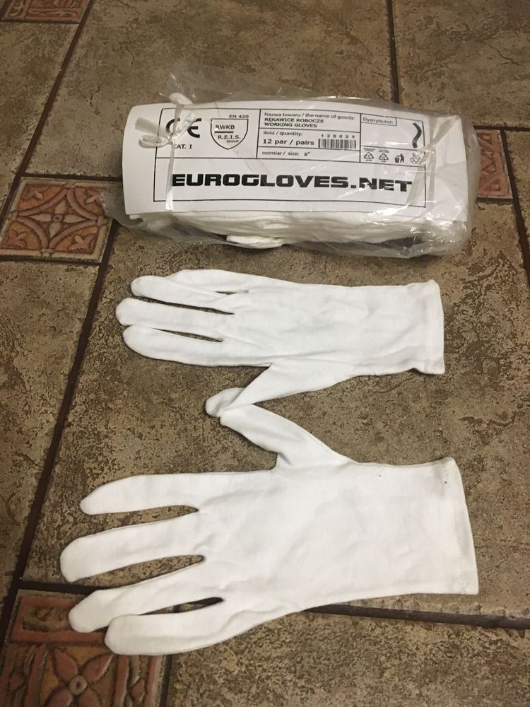 Rękawiczki bawełniane rozmiar 9  - 12 par