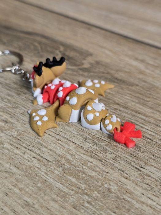 Breloczek Smok Renifer 3d - Brelok Druk3d fidget Keychain mixGadzet