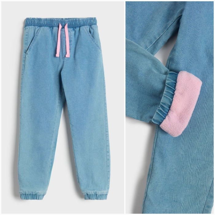 Утеплені джинсові штани, штани зимові на флісовій підкладці 122см