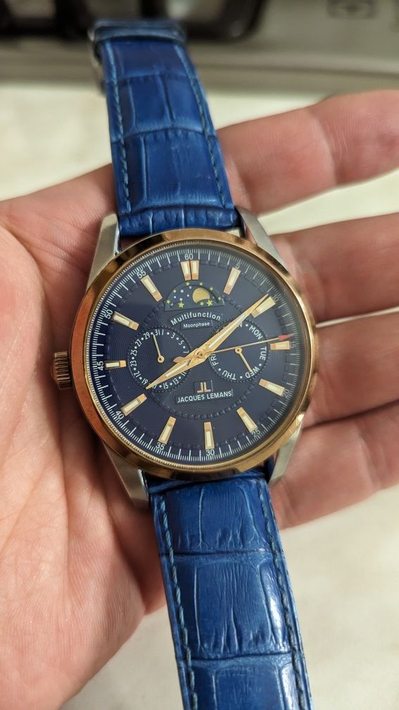 Часы Jacques lemans 1-1596 multifunction, годинник лунный календарь