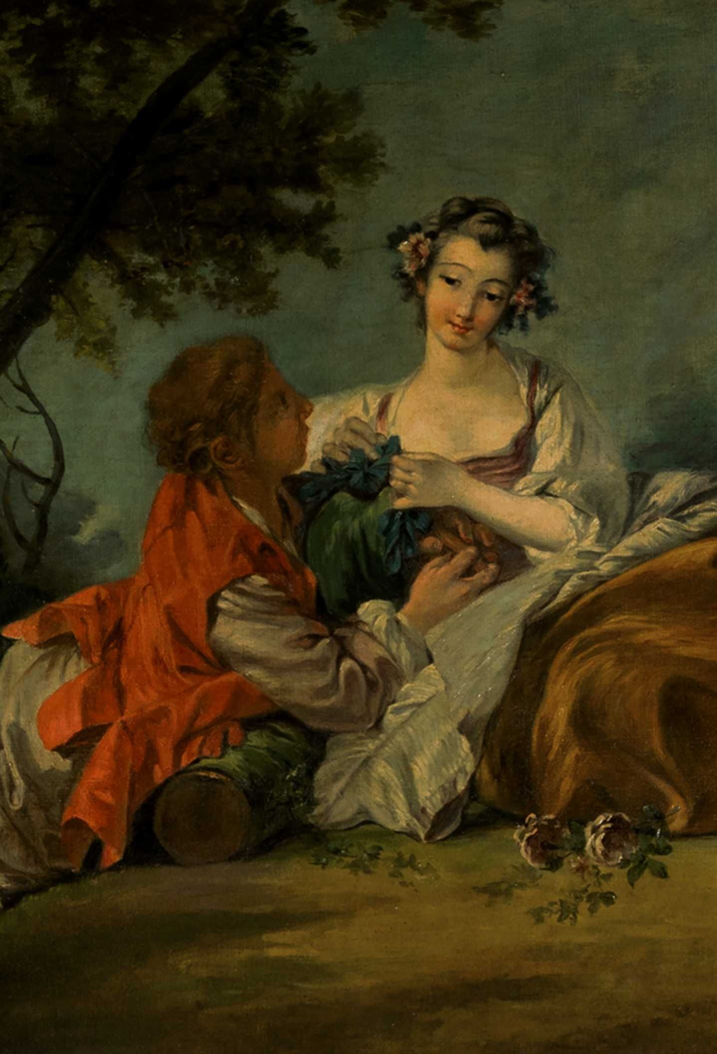 Pintura casal amor Romantismo Escola Fragonard | século XIX