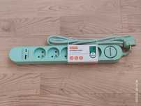Listwa zasilająca - USB A i USB C - kolor seledynowy