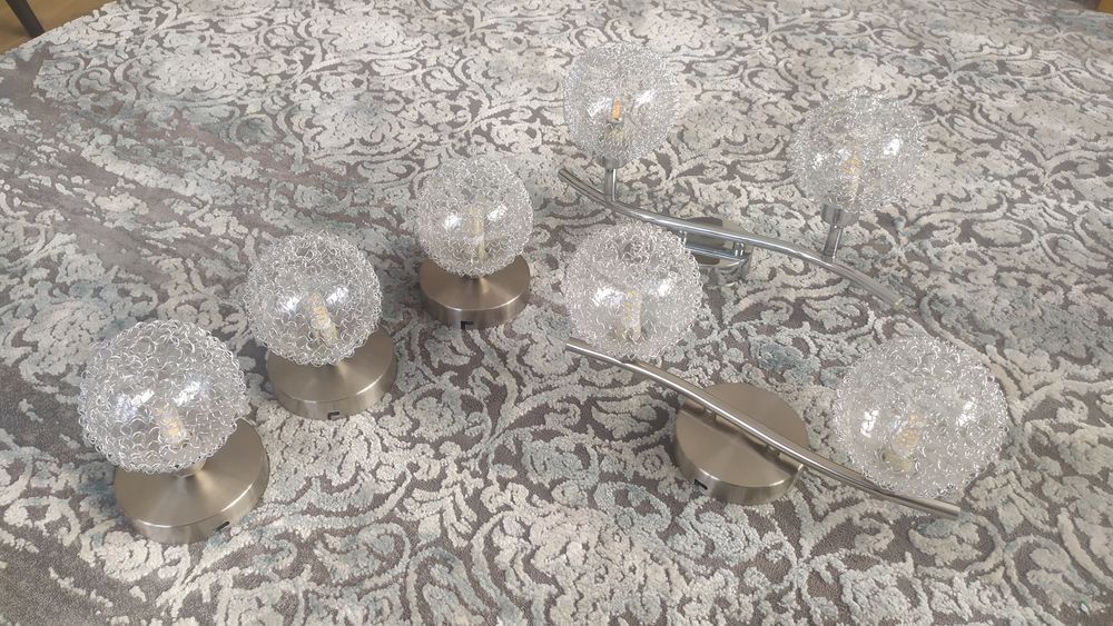 Komplet lamp sufitowych Glamour lampy kule