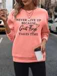 Bluza damska sportowa dresowa ciepla gruba never give up r.XL