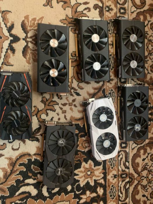 Лот відеокарт 7 штук amd radeon 8 gb rx580