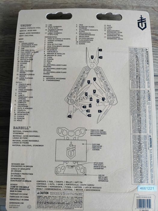 Zestaw Gerber Multitool Truss + Minimalistyczny Portfel Barbill NOWY