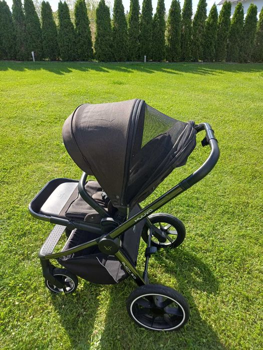 Wózek Muuvo 3.0 BLACK CHROME gondola XL+spacerówka+ akcesoria