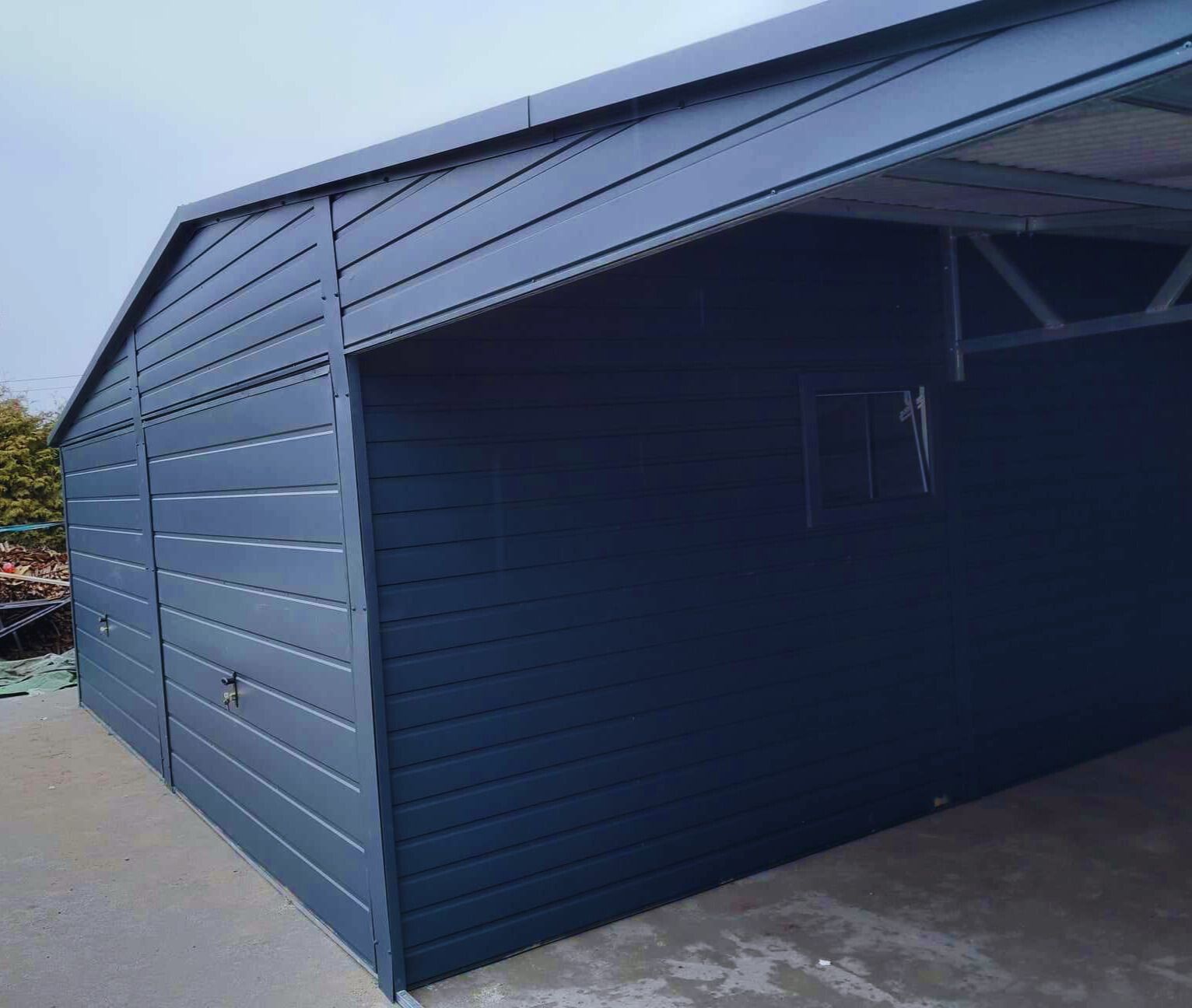 Garaż blaszany 9x5m schowek domek na budowe (dowolne wymiary)