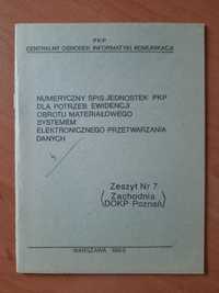 broszura - Numeryczny spis jednostek PKP - 1990 rok
