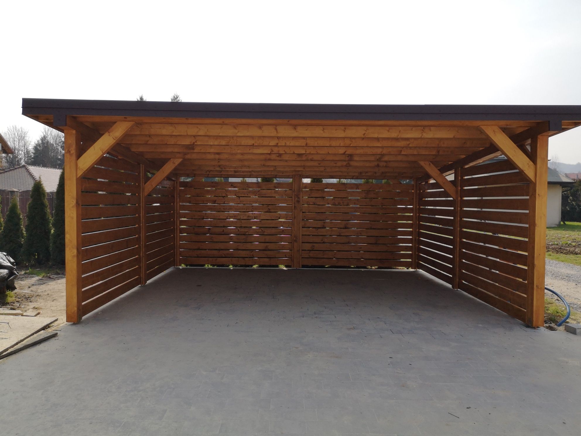Wiata garażowa drewniana carport altana garaż zadaszenie tarasu