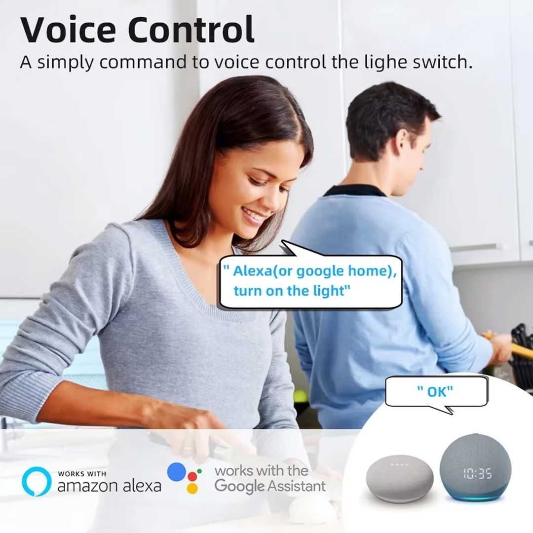 Switch Wi-Fi, app Tuya ou Smart Life, trabalha com Alexa e Google Home