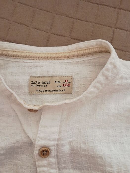 Camisa branca manga curta ZARA 8 anos