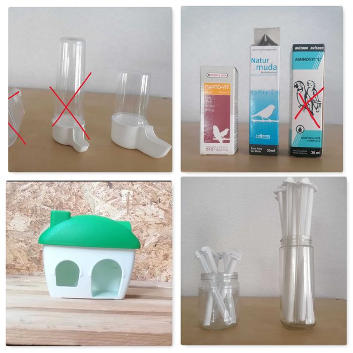 Alimentação e acessórios para roedores, peixes e aves MATERIAL NOVO