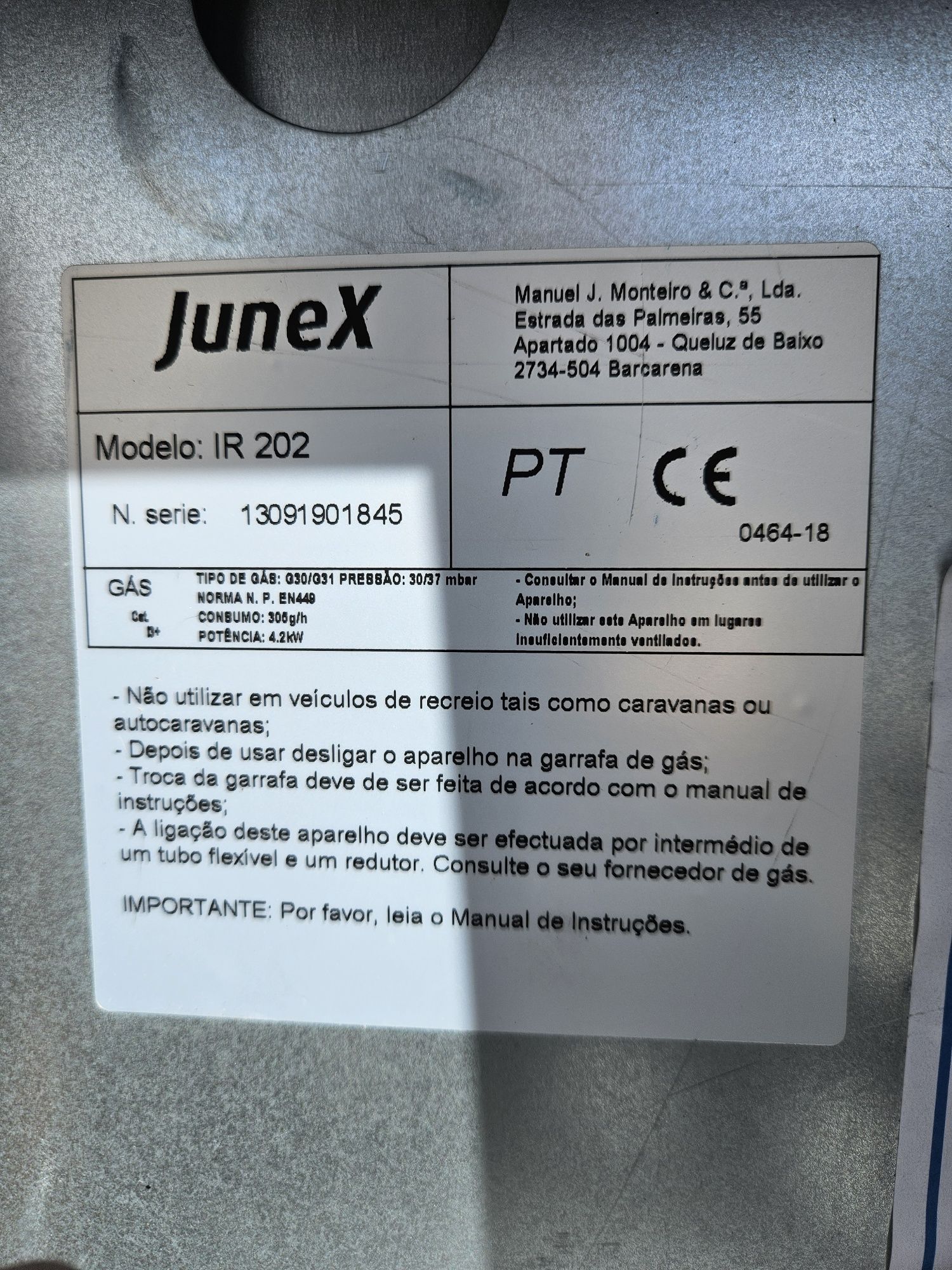 Aquecedor a gás RADIANTE JUNEX IR 202