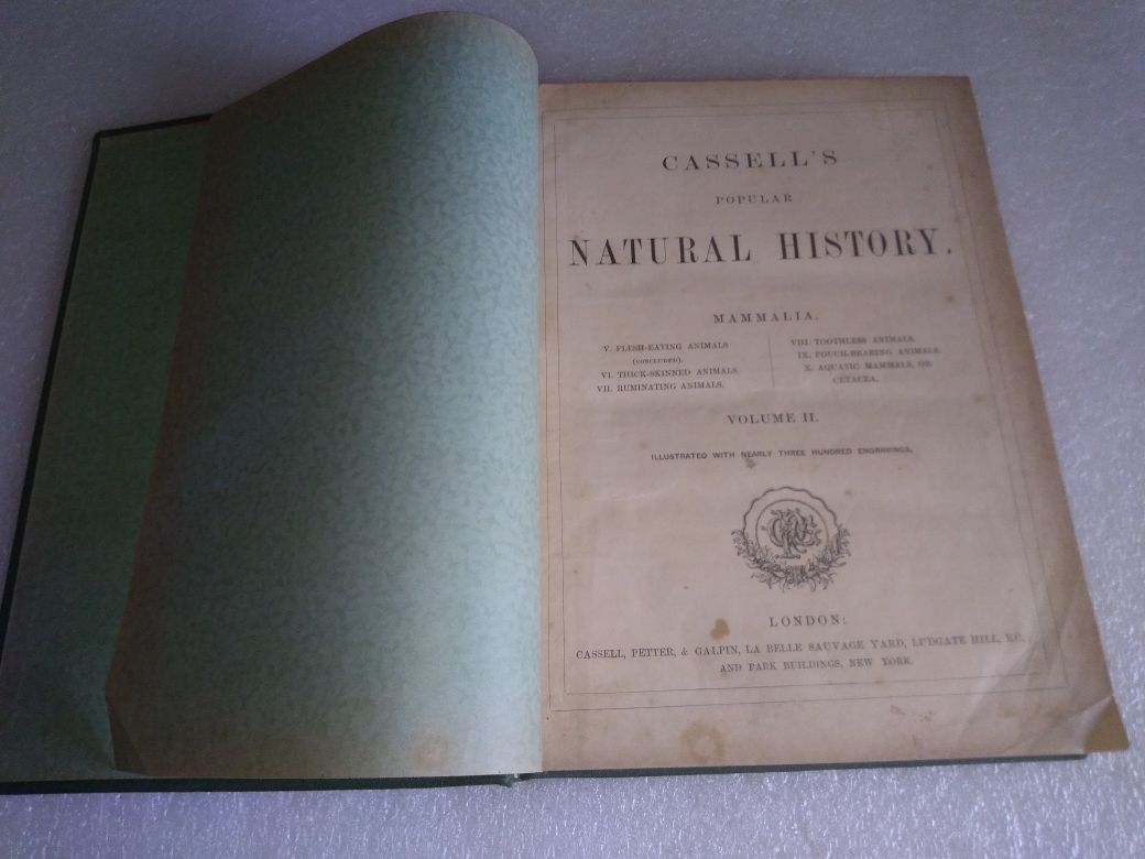 Raro e Antigo Livro cassell's popular natural history vol.2