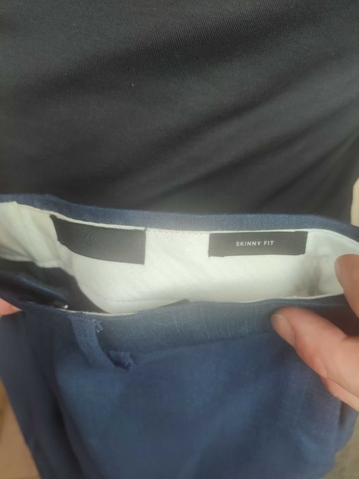 H&M Garnitur męski skinny, marynarka i spodnie rozmiar S/M r 34 granat