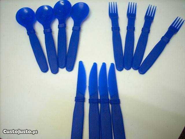 Kit cozinha em plástico de cor azul - Bom estado