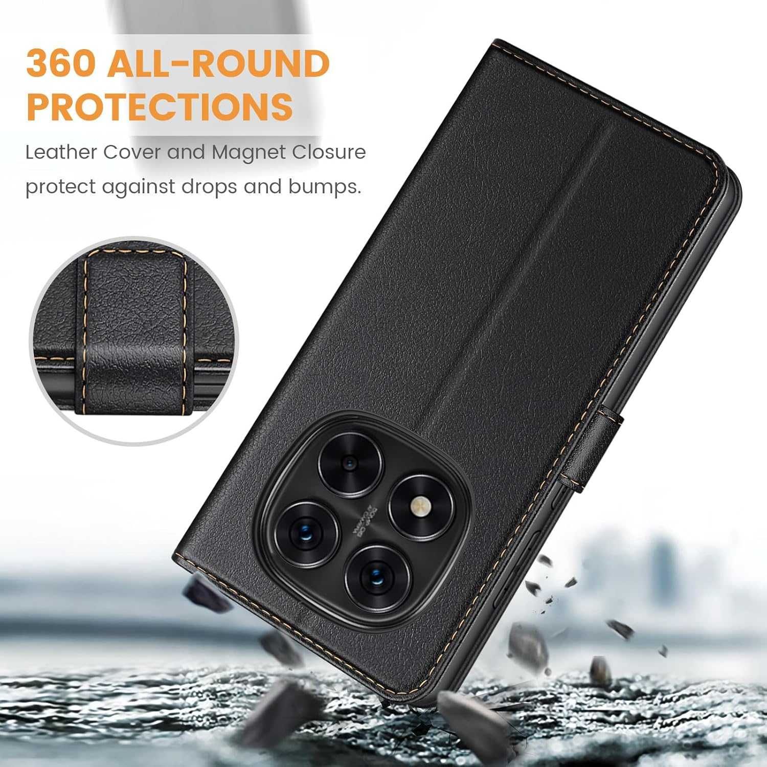 Etui z klapką do Xiaomi, Redmi Note 14 4G czarny