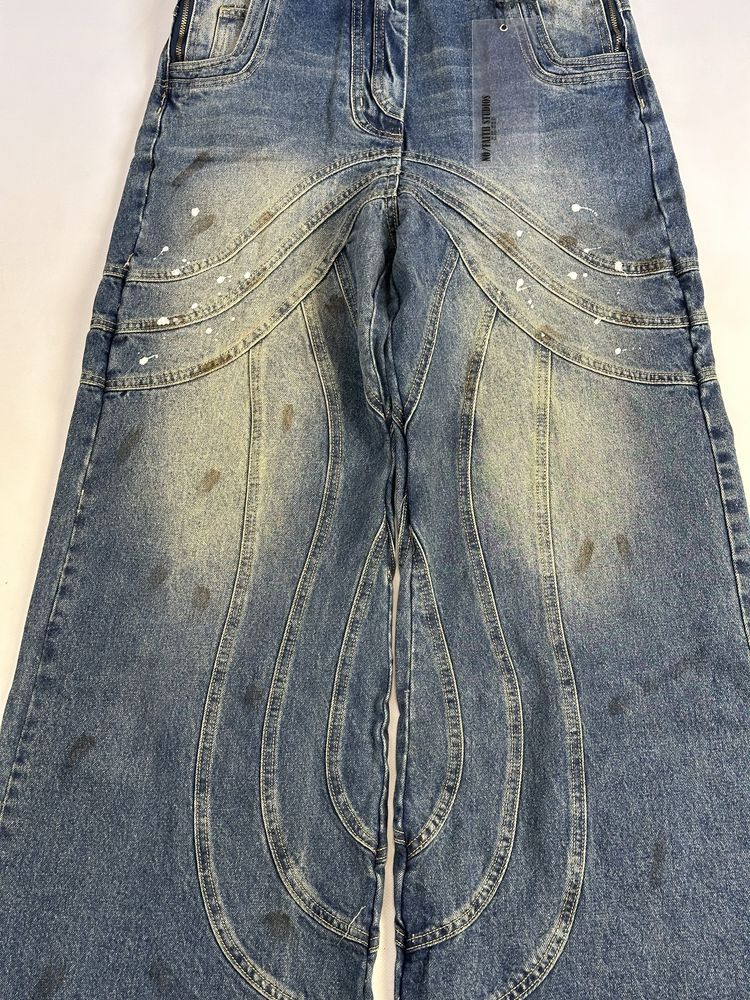 NFS NO FAITH STUDIOS baggy faded opium distressed джинси джинсы синие