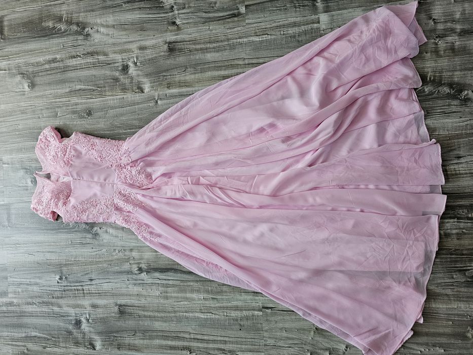 Bladoróżowa suknia balowa, świadkowa, wesele, studniówka bal