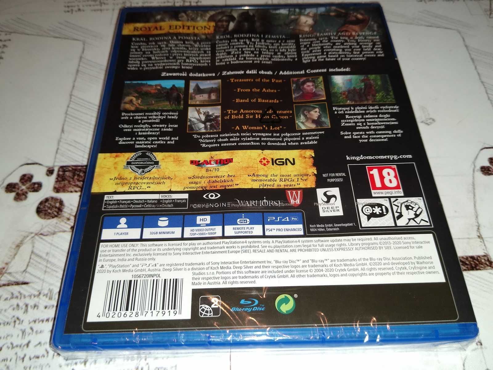 Kingdom Come Deliverance Ps4 polska wersja nowa folia