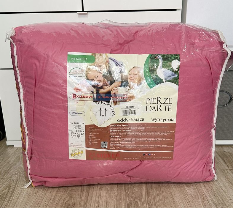 Kołdra puchowa 100% Pierze Darte - Sprężysta 160x200 1.8kg NOWA