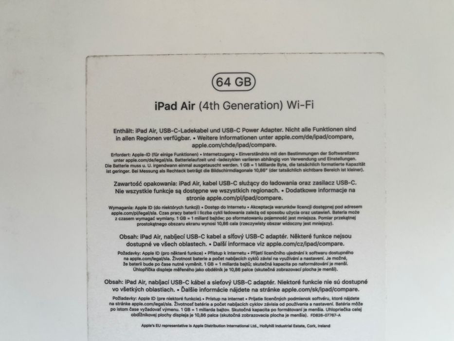 iPad Air 4 gen. Wi-Fi 64GB Space Gray (MYFM2FD/A, model A2316)