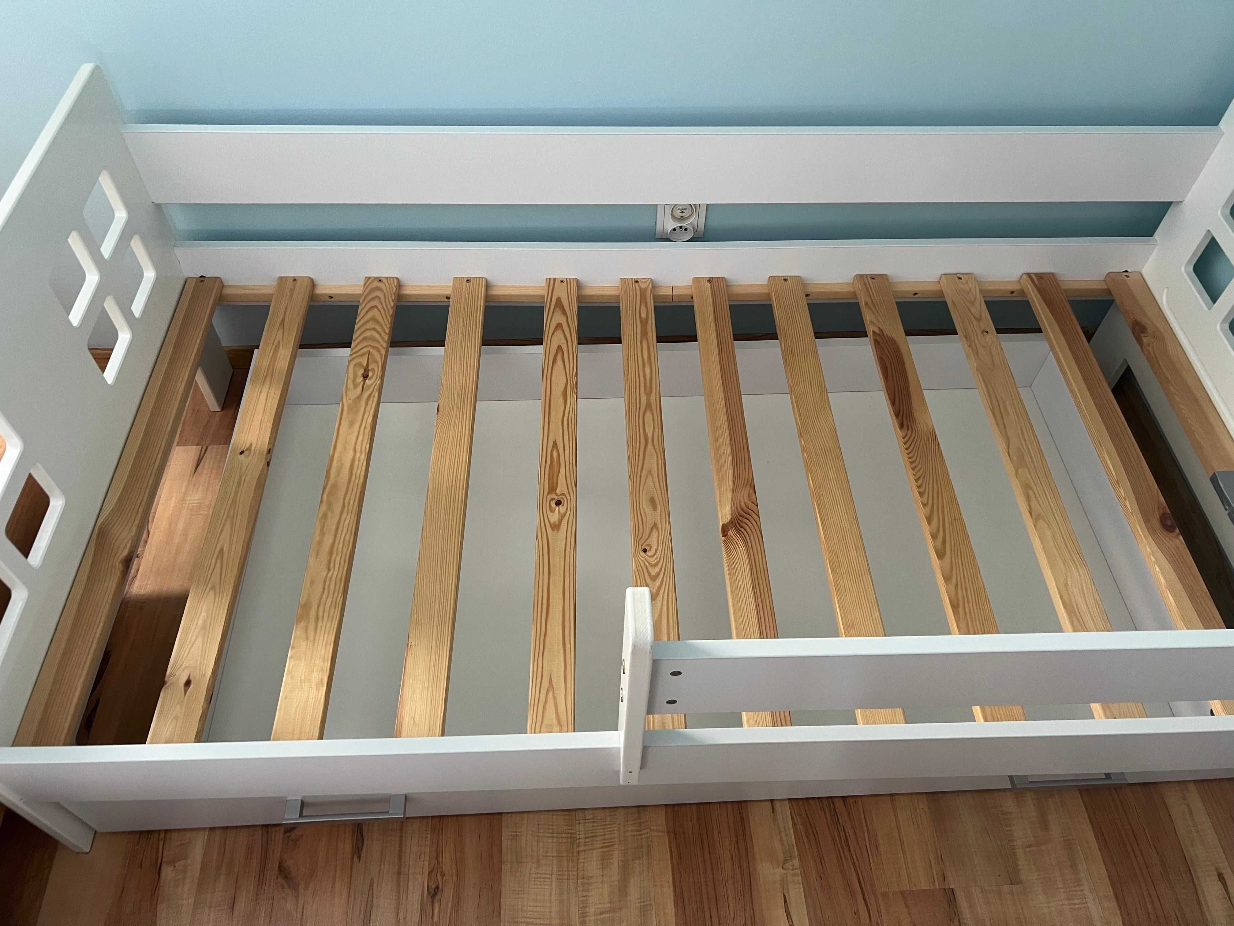Łóżko dziecięce z szufladą 160X80 białe + materac gratis