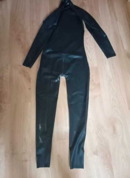 500d/ODREKI Sylwester przebranie Halloween lateks L kombinezon catsuit