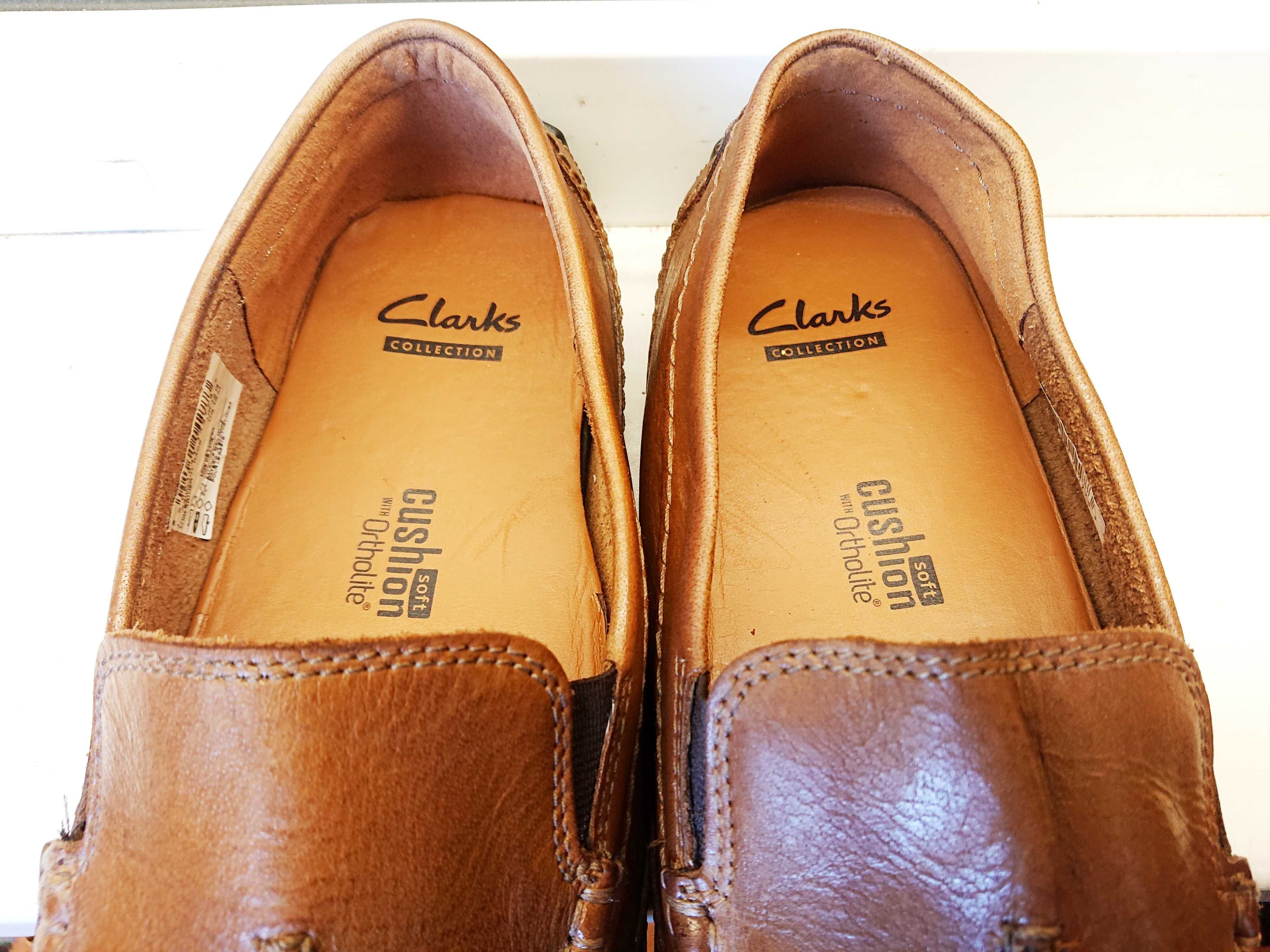 Очень мягкие и легкие  прошитые  мокасины "Clarks"  Оригинал  46 р