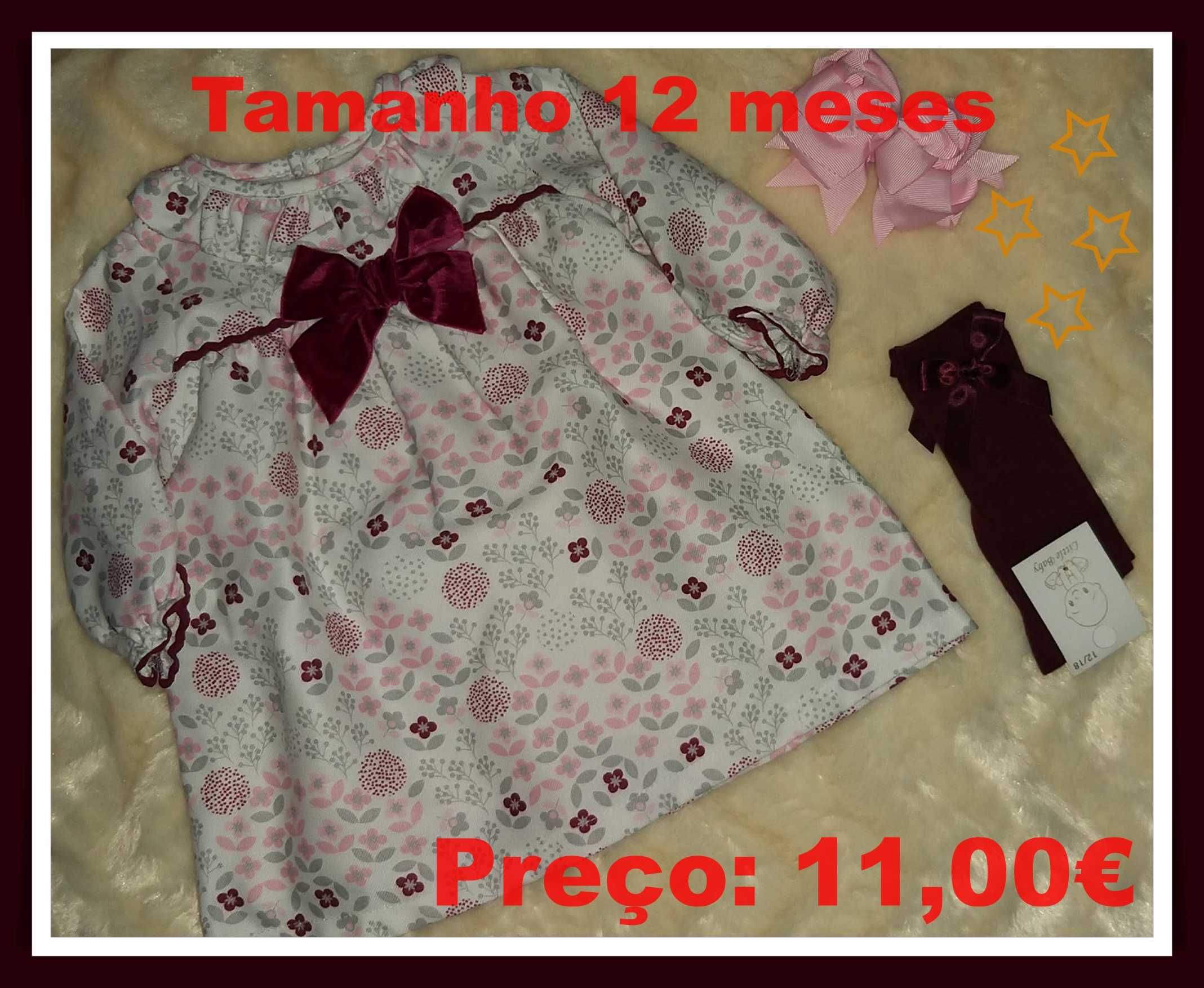 Vestido com carda 12 meses