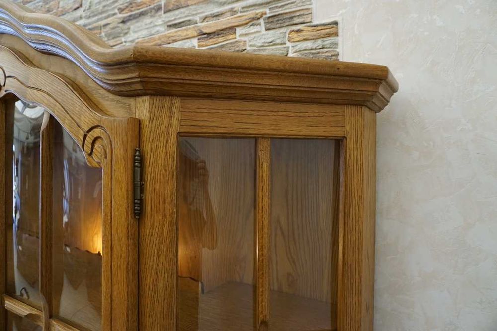 witryna z komodą dębowa podświetlana szer. 155 cm  (p-870)  -20%  -20%