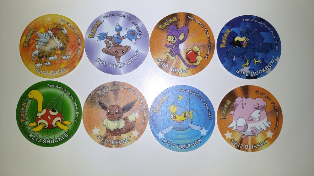 Tazos Pokémon Shin-Chan etc + power rapper