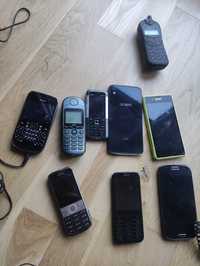 Stare telefony oraz ładowarki 4xNokia wtym E6, Sony,2x Alcatel, Siemen