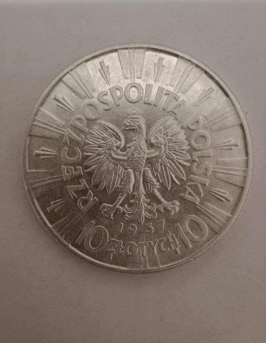 Srebrna moneta 10 złoty Józef Piłsudski rok 1935,1937