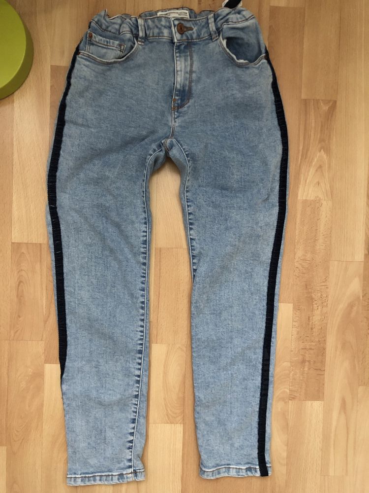 Długie spodnie jeansowe dżinsy/jeansy dla dziewczynki zara 158/164