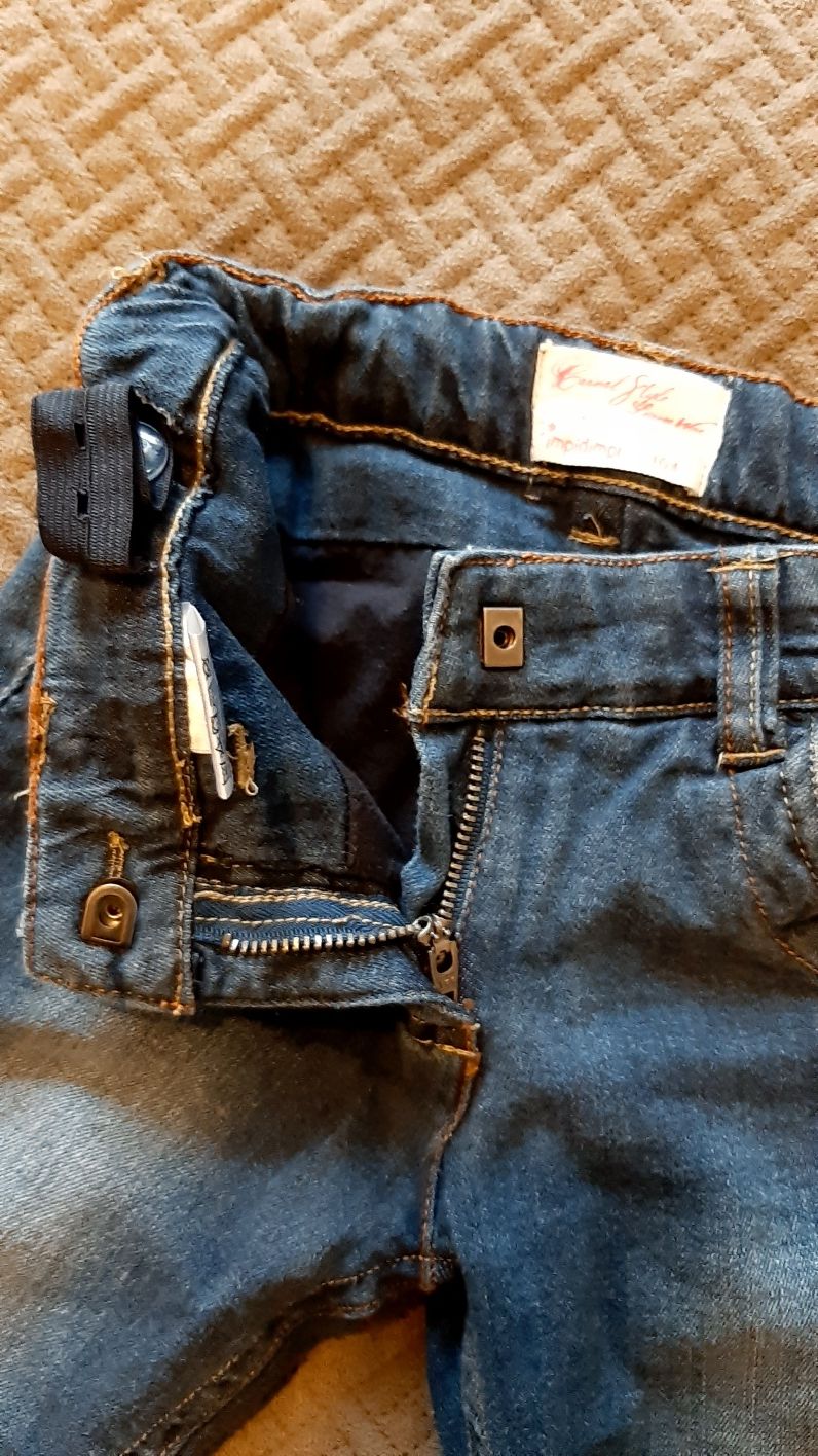 Ocieplane spodnie dżins jeans  na zime Impidimpi 104 cm