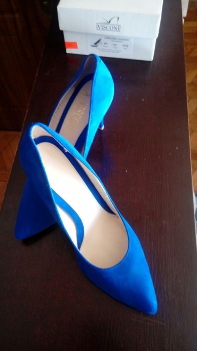 Buty szpilki chabrowe