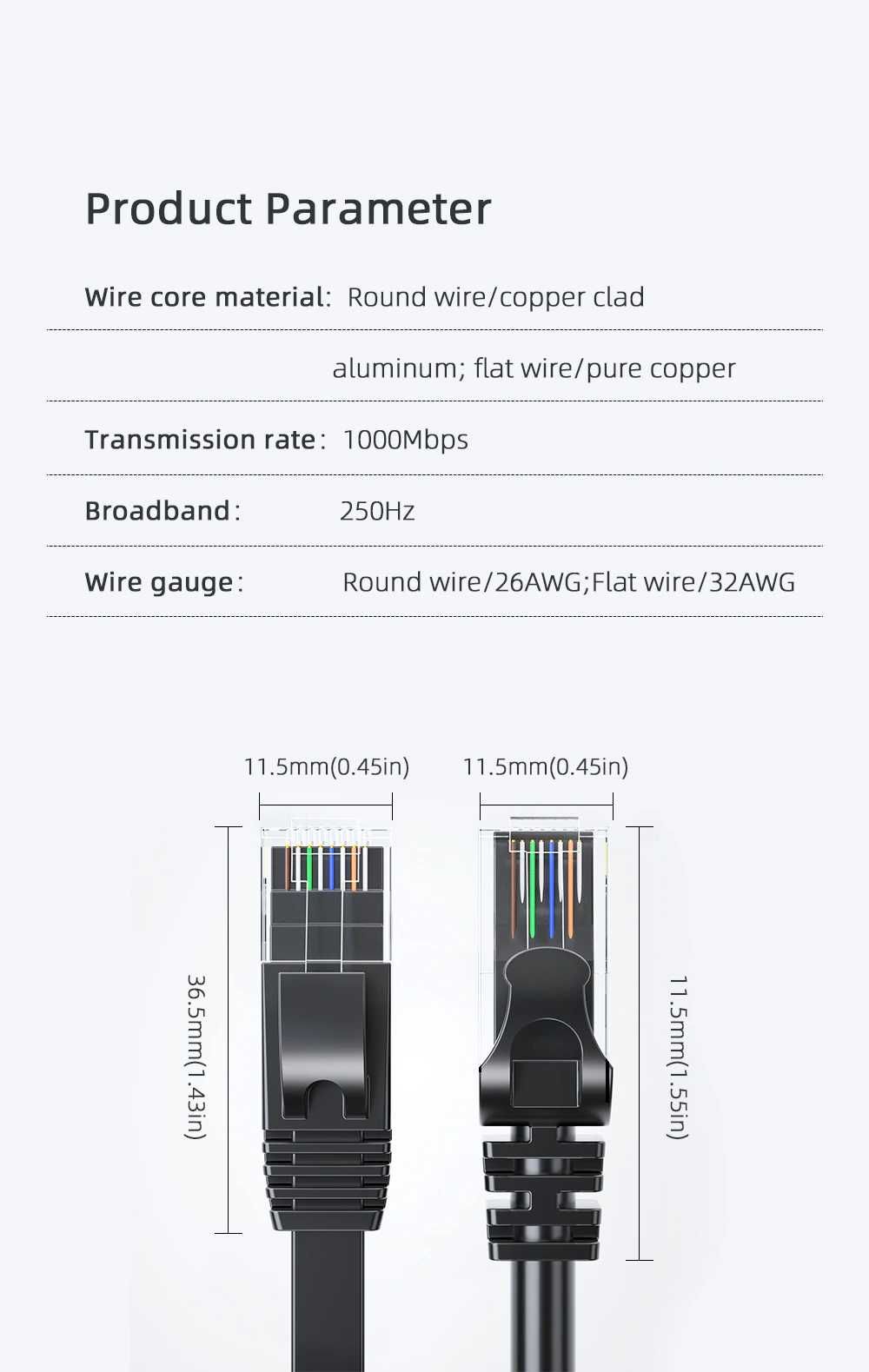 Кабель RJ45, вита пара, патч-корд для маршрутизатора (мідь)