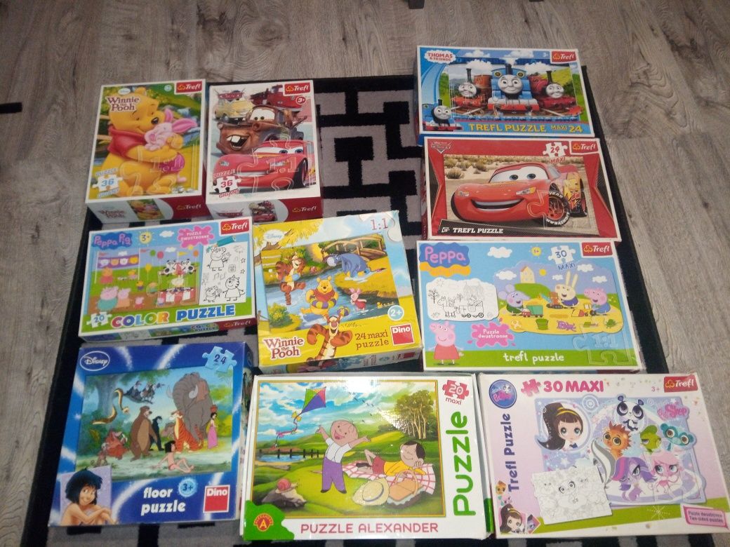 Puzzle zestaw10 sztuk wiek 3+