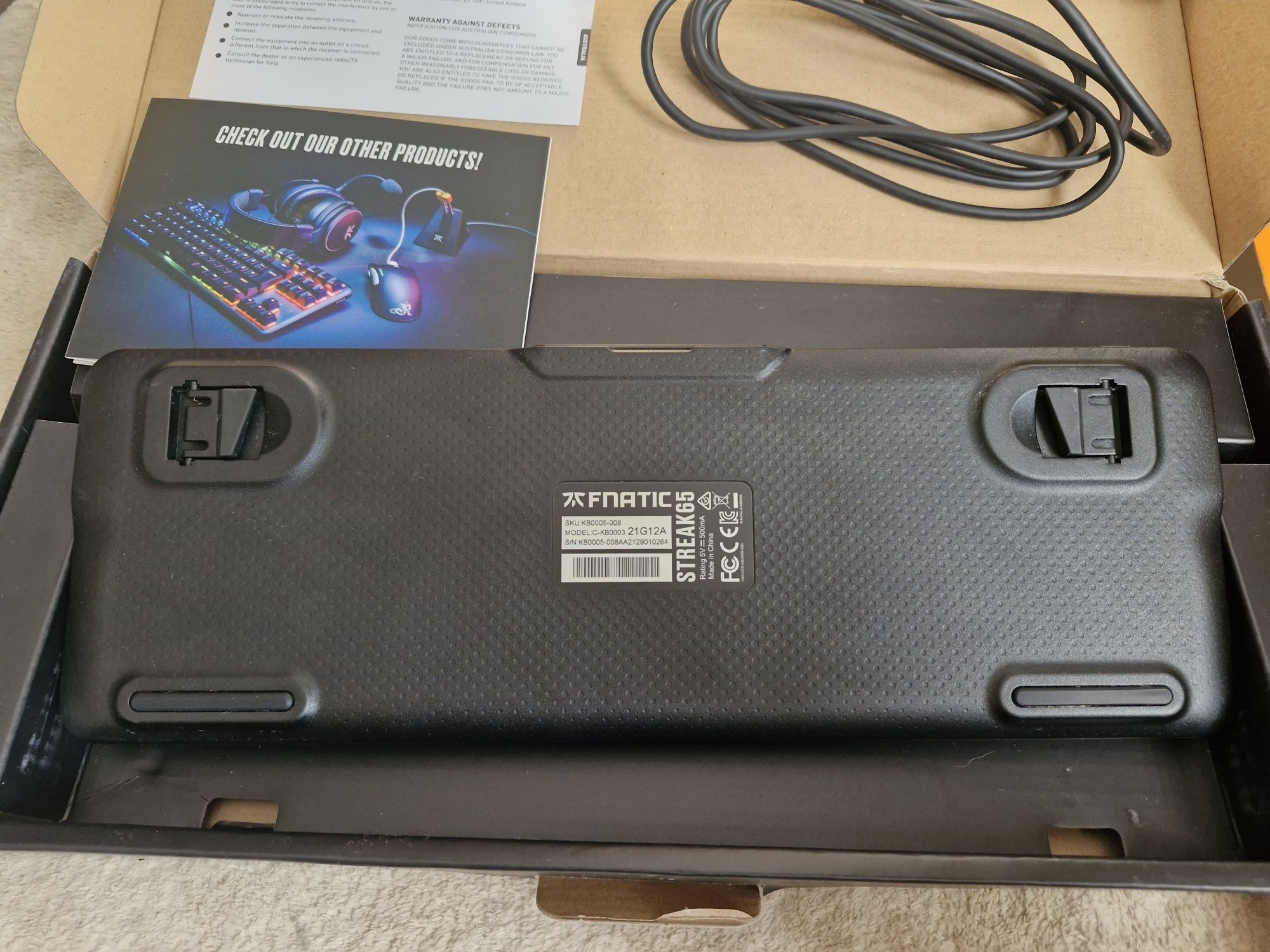 Klawiatura mechaniczna FNATIC STREAK65 Do gier RGB LED