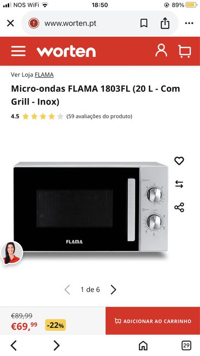 Microondas com grill - Flama