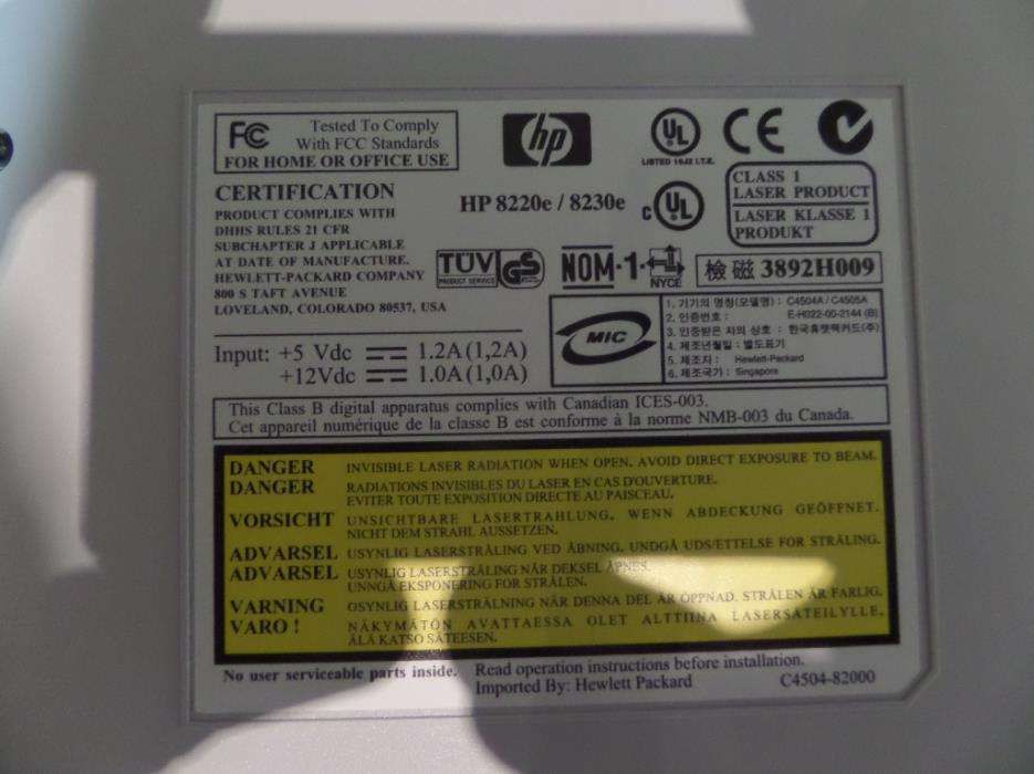 Leitor e gravador de cds externo HP CD-Writer 8230e