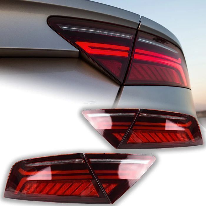 Audi A7 - Lampy Tylne LED RS7 z DRL, Sygnałem, Cofaniem