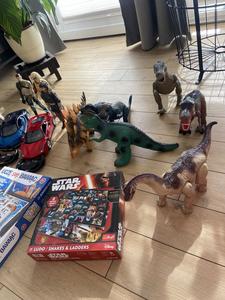 Auta dinozaury puzzle ksiażki