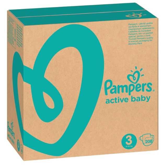 Pampers Pieluchy Rozmiar 3 (6-10kg) 208 Sztuk