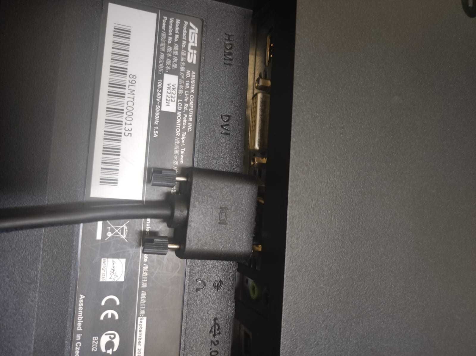 Monitor ASUS "VK222H" LCD de 22 polegadas