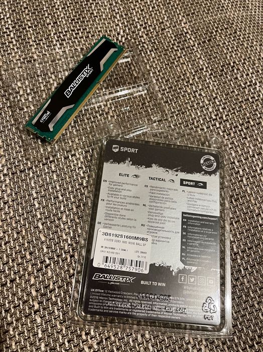 Memória RAM  Ballistix Sport 8GB DDR3 1600